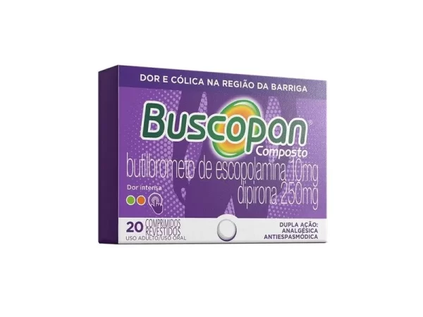 Buscopan Composto com 20 Comprimidos | Alívio Rápido de Cólicas e Dores Abdominais